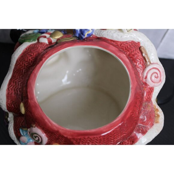 Fitz And Floyd 1996 Whimsical Merry And Bright Santa Cookie Jar - Picture 7 of 9